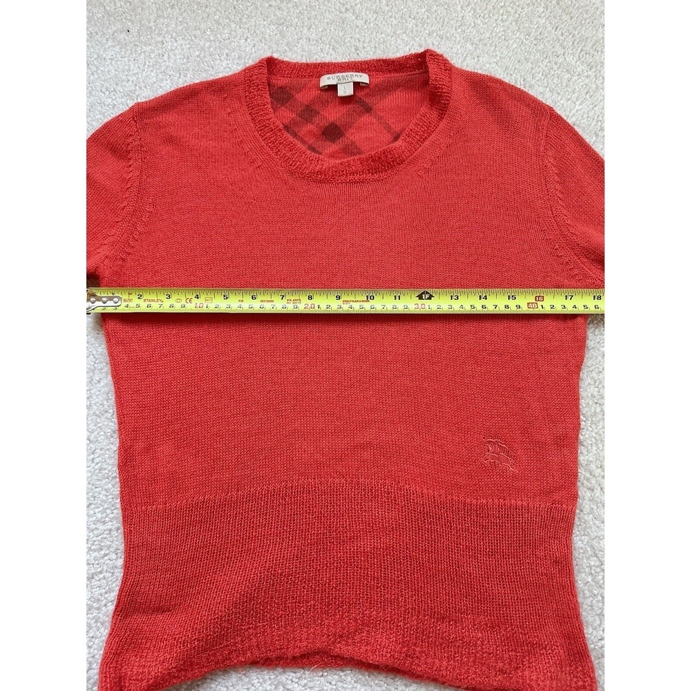 Burberry Women 100% Alpaca Sweater Size L Sweater Elbow Special Knit Orange - Picture 9 of 10
